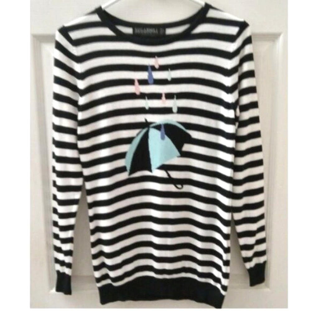 Umbrella & Raindrops Sweater Size 2
